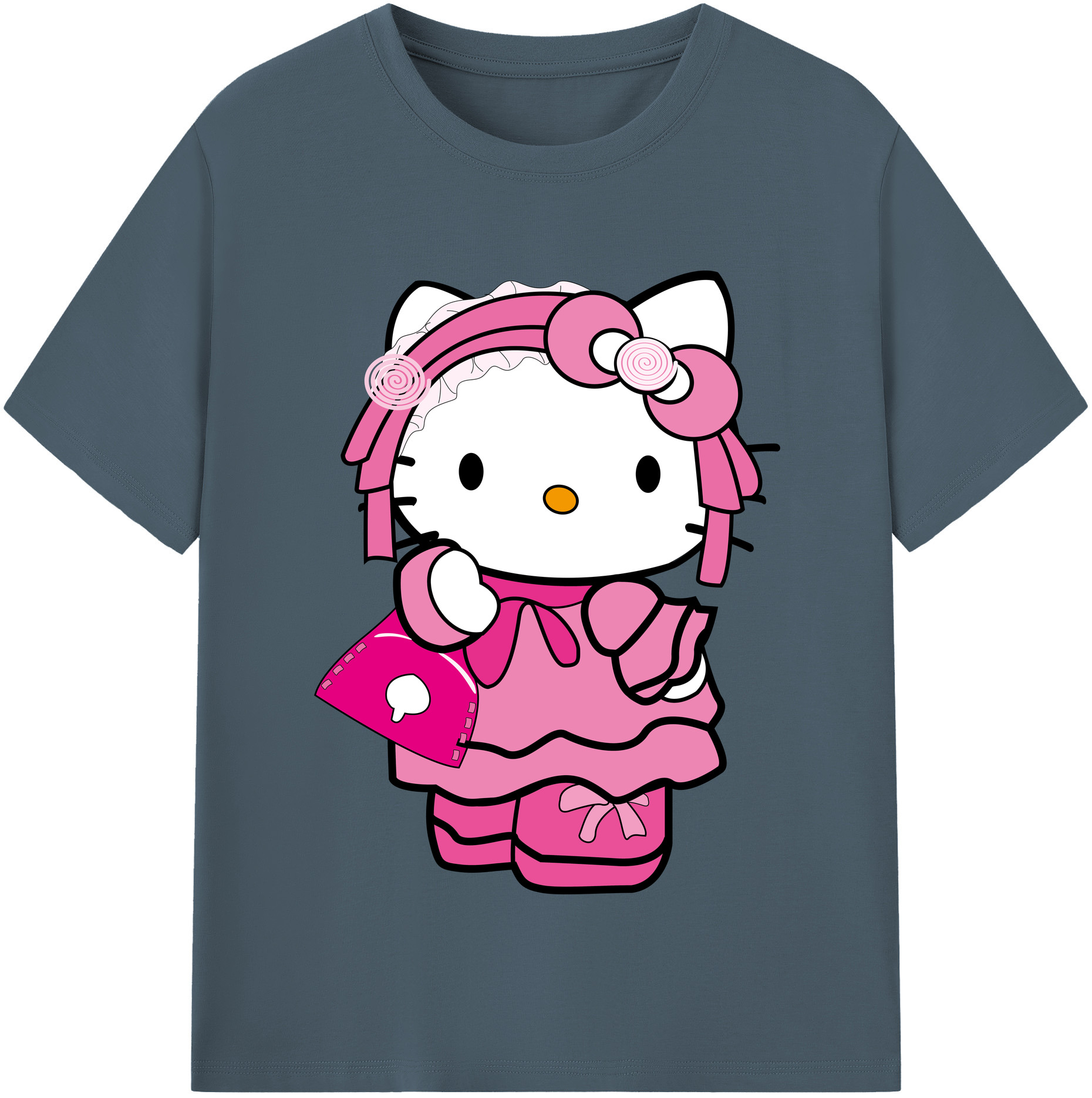 （画像用） Hello Kitty ハローキティ 綿100％半袖Tシャツ（フロントプリント）